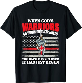 Gods Warrior Christian American Soldier US Flag Bible Prayer T-Shirt