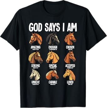 God Says I Am Horses Christianity Jesus Bible T-Shirt