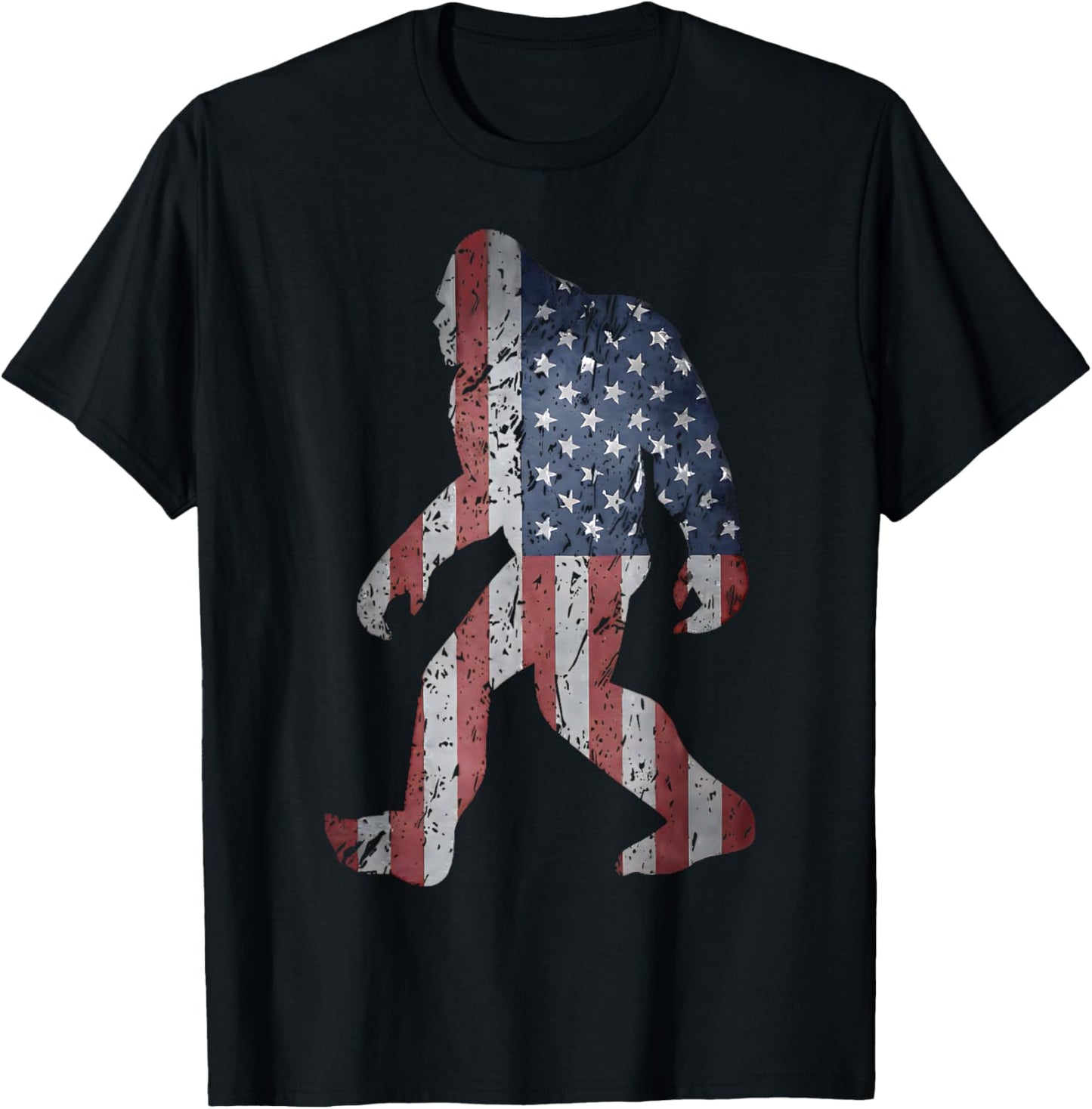 Bigfoot Sasquatch 4th Of July American Flag Patriotic T-Shirt