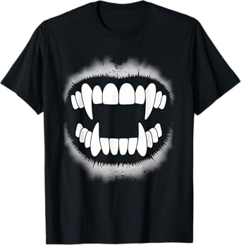 Vampire Fangs Monster Teeth Halloween Spooky Scary Mouth T-Shirt