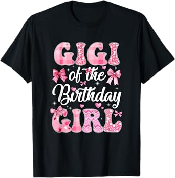 Gigi Of The Birthday Girl Family Pink Coquette Bow T-Shirt