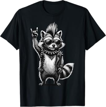 Raccoon Punk Rock Music T-Shirt