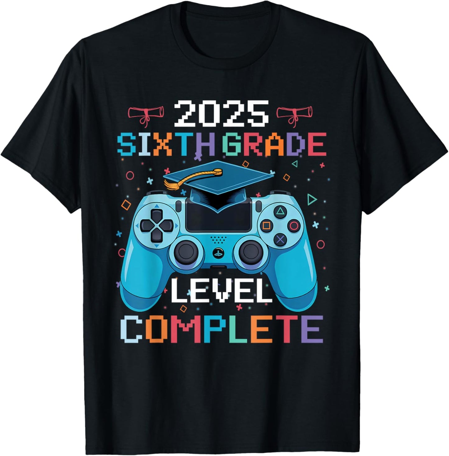 6th Grade Level Complete Video Gamer Boy Graduation T-Shirt
