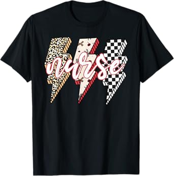 Nurse Stethoscope Lightning Bolt RN LPN NP CNA Nurse Weeks T-Shirt