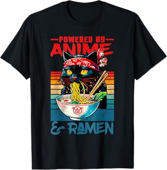 Cat Ramen Noodle Japanese Powered By Anime & Ramen Vintage T-Shirt