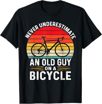 Never Underestimate An Old Guy On A Bicycle Retro Biker Men T-Shirt