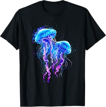 Jellyfish Artwork Sea Ocean Jellyfish Motif Marine Mammal T-Shirt