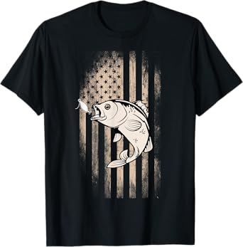 American Flag Fishing Patriotic T-Shirt