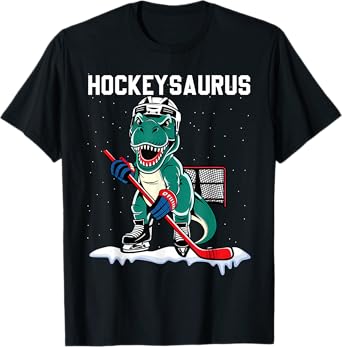 Ice Hockey Dinosaur Hockey Boy Kids Hockey Hockeysaurus T-Shirt