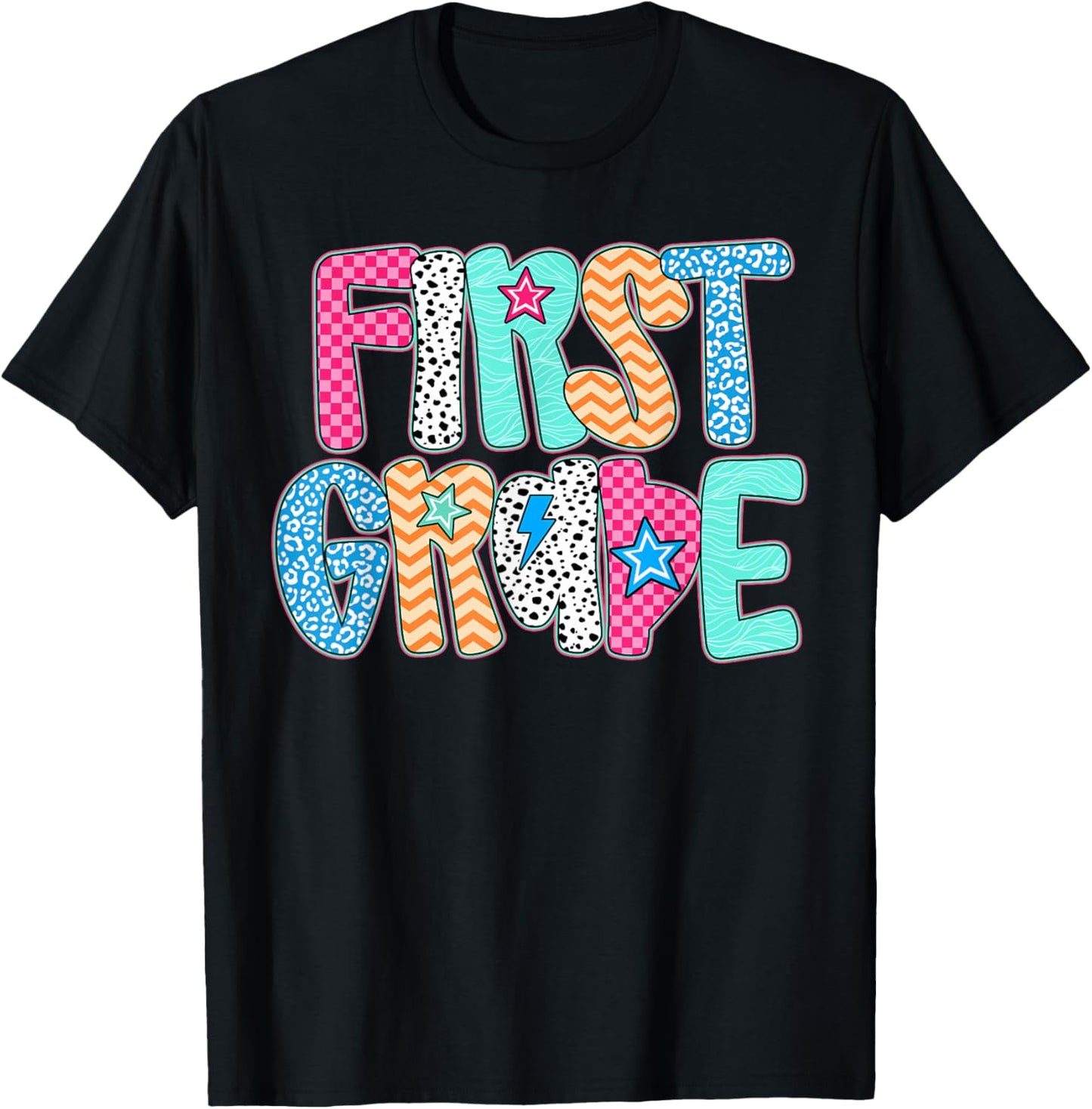 First Grade Teacher Student Happy First Day Back To School Tee | TeeBrew
