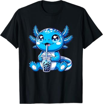Kawaii Axolotl Boba Tea Anime Bubble Tea Axolotl T-Shirt