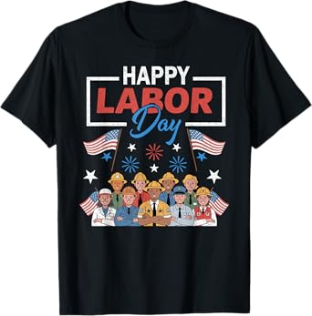 Funny Happy Labor Day With American Flag T-Shirt