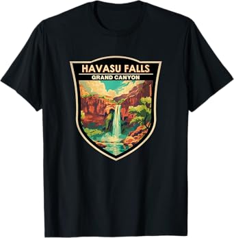 Havasu Falls Grand Canyon Landmark Badge Vintage T-Shirt