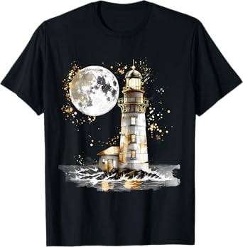 Lighthouse Seaside House Sailing Sea Beach Boating T-Shirt