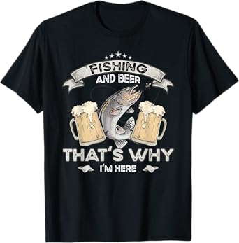 Fishing and Beer Enthusiast Quotes Jokes Fisherman Dad T-Shirt