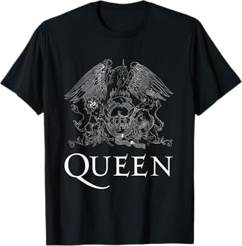 Queen Official Classic Crest Logo White Short Sleeve T-Shirt