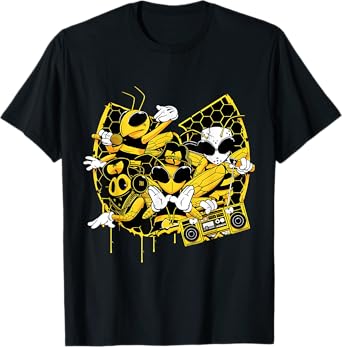 Hip Hop Bee Team Funny Music Insect Retro Vibes Men Women T-Shirt