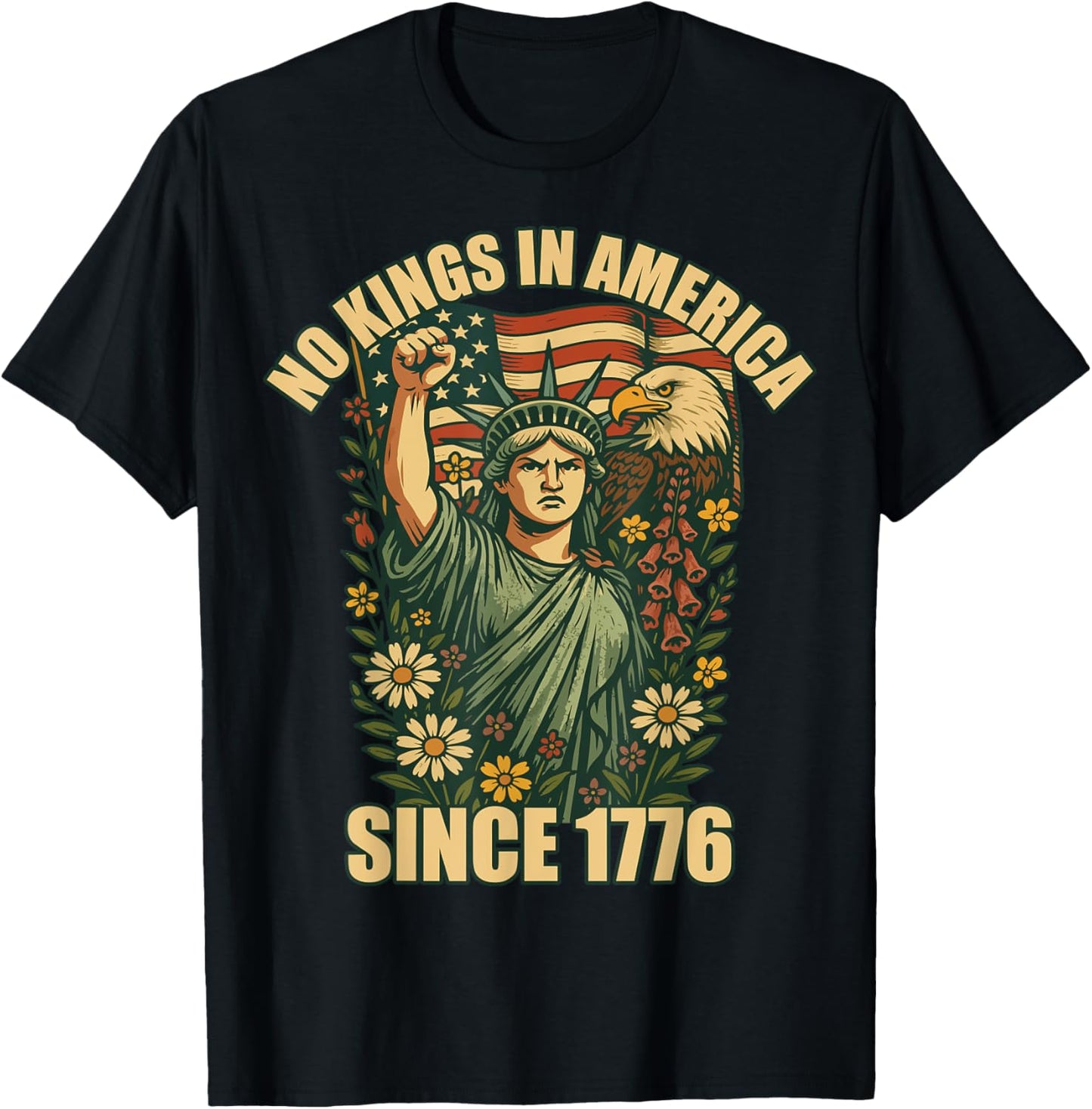 No Kings In America Statue Of Liberty justice For Immigrants T-Shirt