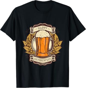 Oktoberfest 'Happy Oktoberfest' Funny German Beer Festiva T-Shirt