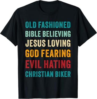 Christian Motorcycle Men's Cool Funny Vintage Faith Graphic T-Shirt