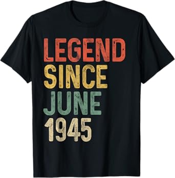 Legend 1945 80th Birthday Gifts for Men Women 80 Year Old T-Shirt
