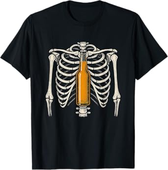 Funny Skeleton Beer Halloween T-Shirt