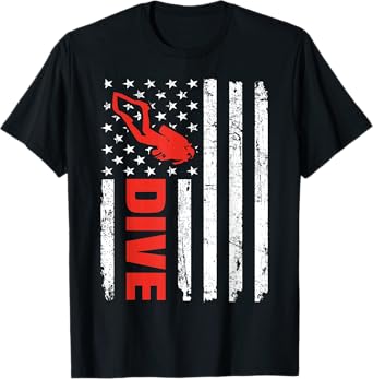 USA Flag Scuba Diving Tee for Scuba Diver Instructor T-Shirt