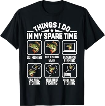 Things I Do In My Spare Time Fishing Funny T-Shirt