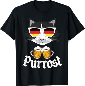 Purrost Cat Lovers Oktoberfest Fun Beer Celebration T-Shirt