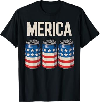 Beer American Flag 4th Of July Merica USA Men Women Drinking T-Shirt