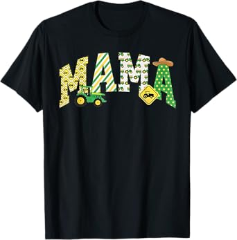 Mama of the Birthday Boy Tractors Farm Trucks Family Party T-Shirt