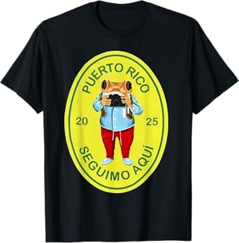 Graphic Funny Frog Retro Deb Tirar Unisex Adults Puerto Rico Frog Concho Retro 2025 T-Shirt Black Small