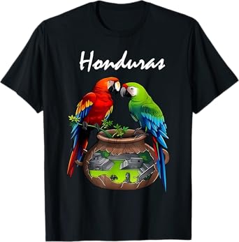 Honduras Trip Scarlet Macaw Honduras Family Vacation T-Shirt
