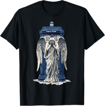 Weeping Angel with Blue Police Box 1 - Fan Fun T-Shirt