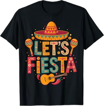 Mexican Lets Fiesta Funny Guitar Cinco De Mayo T-Shirt