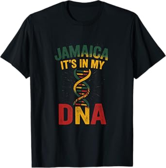 Jamaican Heritage Flag Jamaica Dna Funny Proud T-Shirt