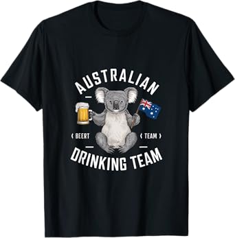 Australian Drinking Team Beer Lover Drinker Australia Koala T-Shirt