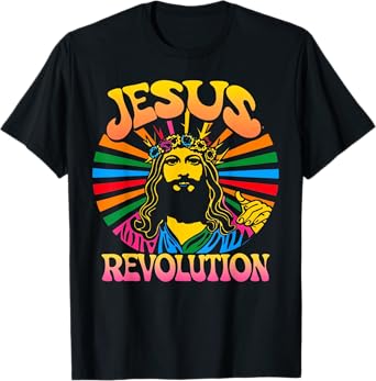 Jesus Revolution Christian Faith Retro Groovy Hippie Flower T-Shirt