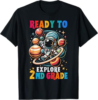First day Kids Welcome back to School Astronaut 2nd grade T-Shirt
