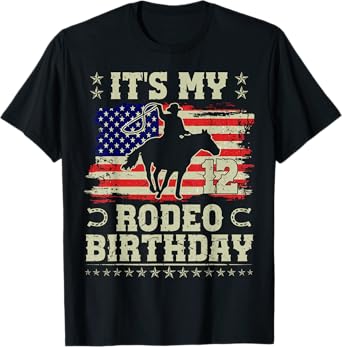 It’s My 12th Rodeo Birthday Western Rodeo Cowboy Matching T-Shirt