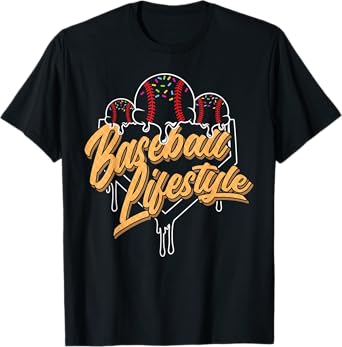 Baseball Lifestyle Home Plate Ice Cream Drip Men Boys Youth T-Shirt