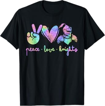 Knight Mascot Back to School Peace Love Knights Women Kids T-Shirt