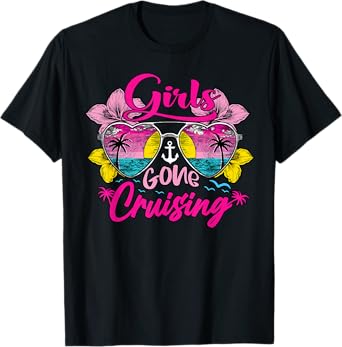 Retro Cruise Girls Gone Cruising Vacation Trip Funny Besties T-Shirt