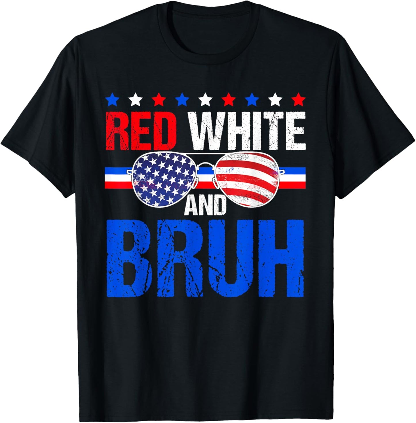 Red White And Bruh 4th Of July Boys Patriotic American Kids T-Shirt