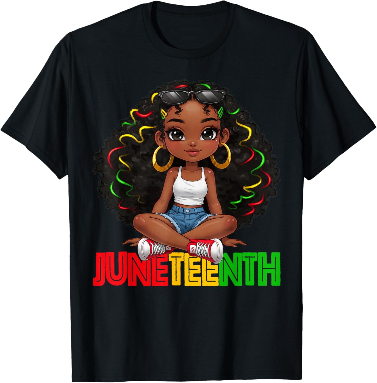 Cute Black Girls Juneteenth Celebrating 1865 Kids Toddler Tee by TeeBrew