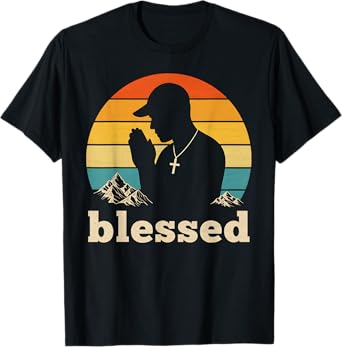 Blessed Christian Hip Hop Praying Graphic Teenagers Men's T-Shirt
