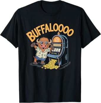 Lucky Buffalo Casino Slot Machine Gambling Gift Gambler T-Shirt