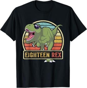 Eighteen Rex T Rex Birthday 18 Year Old Dinosaur 18th Dino T-Shirt