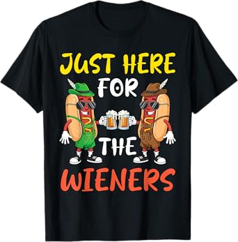 Bavarian Beer Just Here For The Wieners Funny Oktoberfest T-Shirt