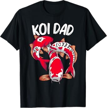 Koi Fish Gift For Dad Men Japan Koi Carp Fishes Pond Lover T-Shirt